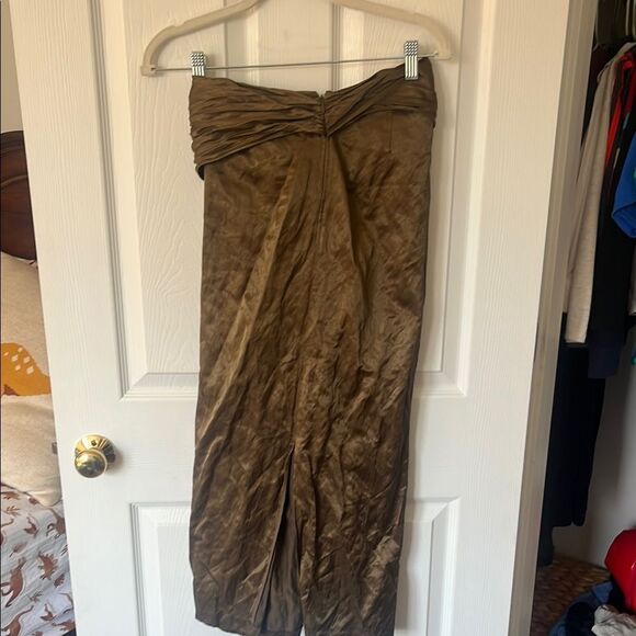 Vince Cottonwood Metallic Gold Front Twist Skirt Womens 2 - Picture 4 of 6